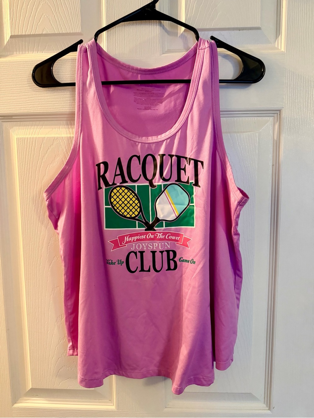 Pink Graphic Racquet Club Tank Top